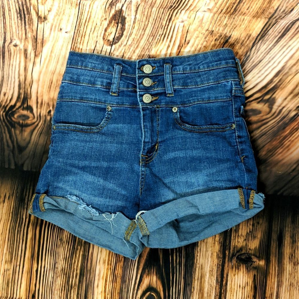 Aeropostale super high rise midi shorts size 2 jean shorts